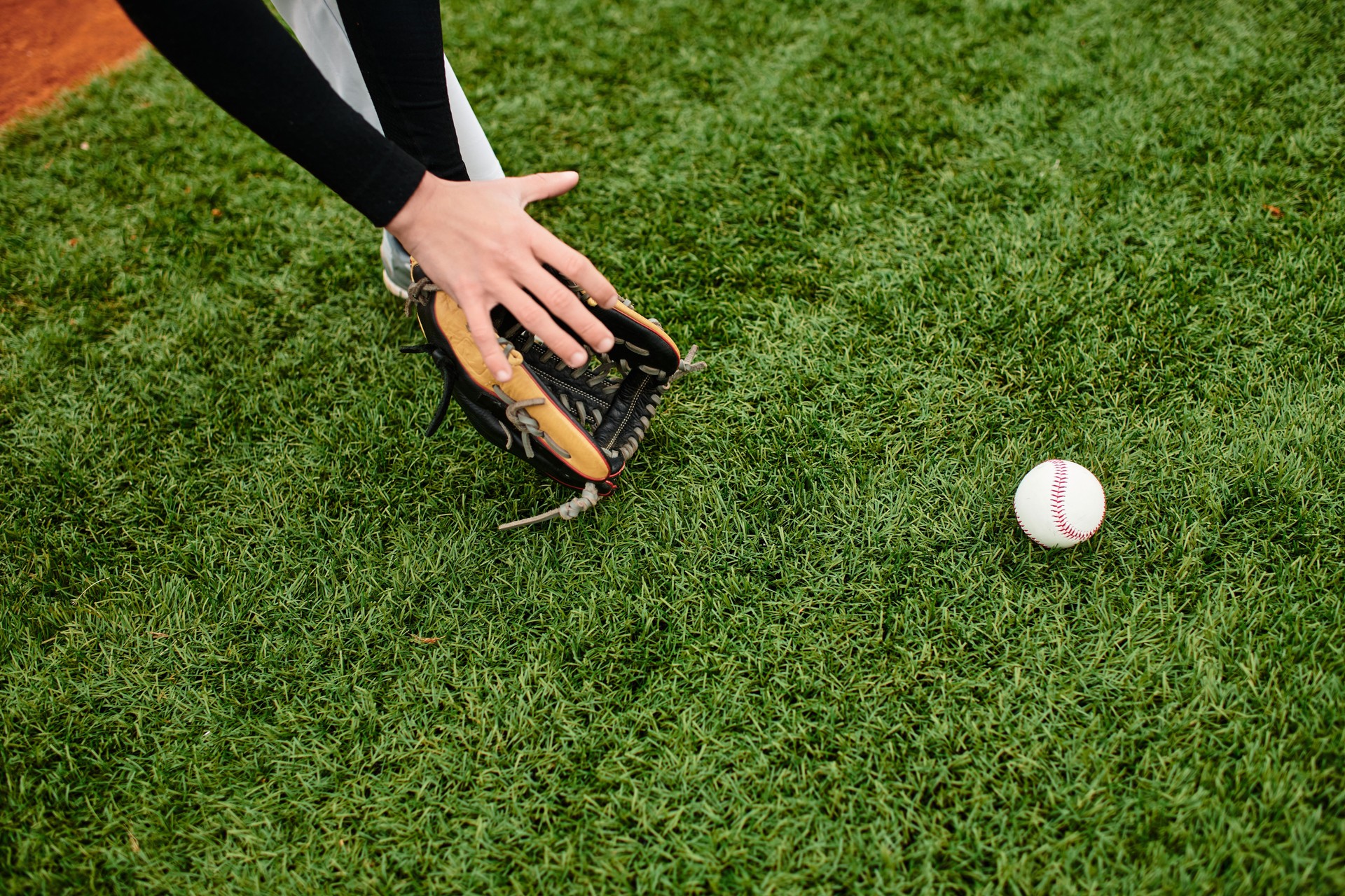 Athlete demonstrates skill while playing baseball on a sunny green field